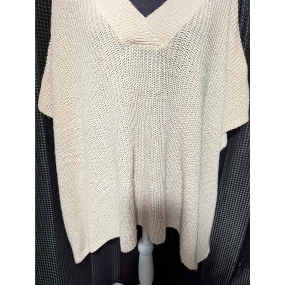 NWOT! LOFT! PALE PEARL PINK DECONSTRUCTED V-NECK OVERSIZED SWEATER! SZ M/L - Picture 5 of 9